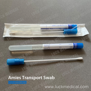 Transport Swab Tube Wooden Stick Cotton Tip CE